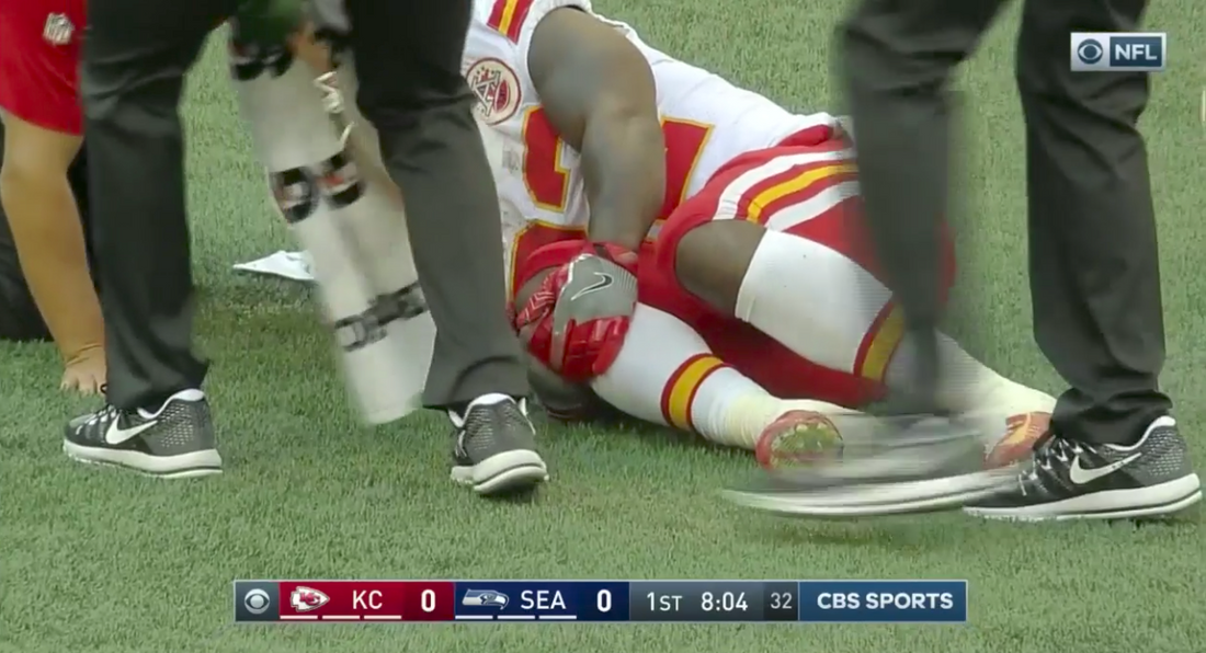 Spencer Ware Carted Off Field w. Knee Injury - Fantasy Football Reaction